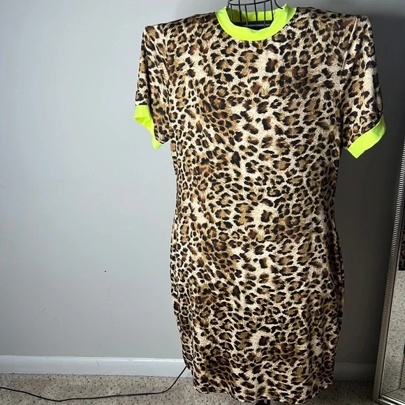 green emerald velvet dress Hush Green Neon Leopard Dress